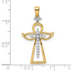 14k Two-tone Gold Polished Diamond Cross Pendant PM8375-019-YWA