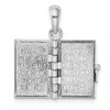 Sterling Silver Textured 3D Lords Prayer Holy Bible w/14k Yellow Gold Pendant