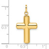 14k Yellow Gold Polished Puffed Cross Pendant