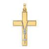 14k Two-tone Gold Polished Hollow Rosary Cross Pendant