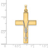 14k Two-tone Gold Polished Hollow Rosary Cross Pendant