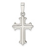 Sterling Silver Polished Fleur de Lis Cross Pendant