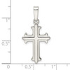 Sterling Silver Polished Fleur de Lis Cross Pendant