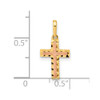 14K Two-tone Gold Diamond-cut Cross Pendant
