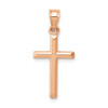 14k Rose Gold Polished Hollow Cross Pendant