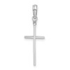 Sterling Silver Rhodium-plated Polished Thin Latin Cross Pendant