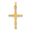 14k Yellow Gold Polished Hollow Twisted Cross Pendant