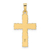 14k Yellow Gold Polished and Textured Solid Floral Cross Pendant XR1904