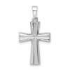 Sterling Silver Rhodium Polished Cross Pendant QC11097