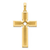14k Yellow Gold Polished and Satin Cross Pendant