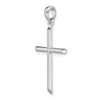 Sterling Silver Polished 3D Cylinder w/Beveled Ends Cross Pendant