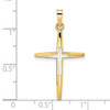 14k Two-tone Gold Polished Solid Double Cross Pendant XR1974