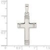 Sterling Silver Polished w/Rope Ends Latin Cross Pendant