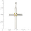 Sterling Silver w/Gold-tone X Center Hollow Cross Pendant