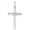 Sterling Silver w/Gold-tone X Center Hollow Cross Pendant