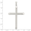 Sterling Silver Polished and Texture Tube Cross Pendant