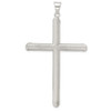 Sterling Silver Polished and Texture Tube Cross Pendant