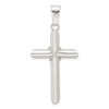 Sterling Silver Polished X Center Hollow Tube Cross Pendant