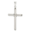 Sterling Silver Polished X Center Large Hollow Tube Cross Pendant