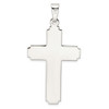 Sterling Silver Polished w/Edge Lines Large Latin Cross Pendant