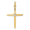 14k Two-tone Gold Polished Solid Kite-Shape Center Cross Pendant XR1966