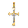 14k Two-tone Gold Polished Hollow INRI Crucifix Cross Pendant XR2059