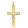 14k Two-tone Gold Polished Solid INRI Crucifix Pendant XR2068