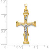 14k Two-tone Gold Polished Solid INRI Crucifix Pendant XR2057
