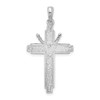 Sterling Silver Polished Beaded Edge Crucifix Pendant