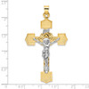 14k Two-tone Gold Polished Solid INRI Crucifix Pendant XR2065