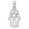 Sterling Silver Polished Chamseh w/Star of David Pendant