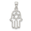 Sterling Silver Polished Chamseh w/Star of David Pendant