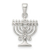 Sterling Silver Polished Menorah Pendant