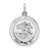 Sterling Silver Rhodium-plated Polished Solid Saint Michael Pendant QC11202