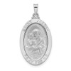 14k White Gold Polished Saint Joseph Oval Solid Medal Pendant