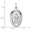 Sterling Silver Rhodium-plated Polished Solid Oval St Jude Pendant