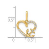 14k Yellow Gold CZ Heart with Anchor Pendant