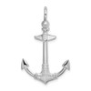 Sterling Silver Polished/Textured 3D Anchor Pendant