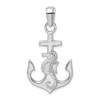 Sterling Silver Polished Anchor w/Seahorse Pendant