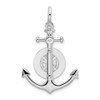 Sterling Silver Polished 3D Small Anchor w/Compass Pendant