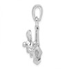 Sterling Silver Polished Moveable 3D Anchor w/Propeller Pendant