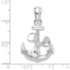 Sterling Silver Polished Moveable 3D Anchor w/Propeller Pendant