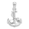 Sterling Silver Polished Moveable 3D Anchor w/Propeller Pendant