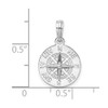 Sterling Silver Polished Mini Compass Pendant