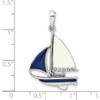 Sterling Silver Polished Enameled Sailboat Pendant