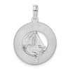 Sterling Silver Textured Turks and Caicos w/Sailboat Pendant