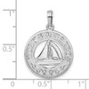 Sterling Silver Textured Turks and Caicos w/Sailboat Pendant