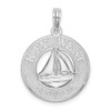 Sterling Silver Textured Key West w/Sailboat Pendant
