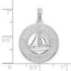 Sterling Silver Textured Key West w/Sailboat Pendant