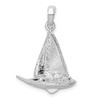 Sterling Silver Polished 3D Sailboat Pendant QC10386